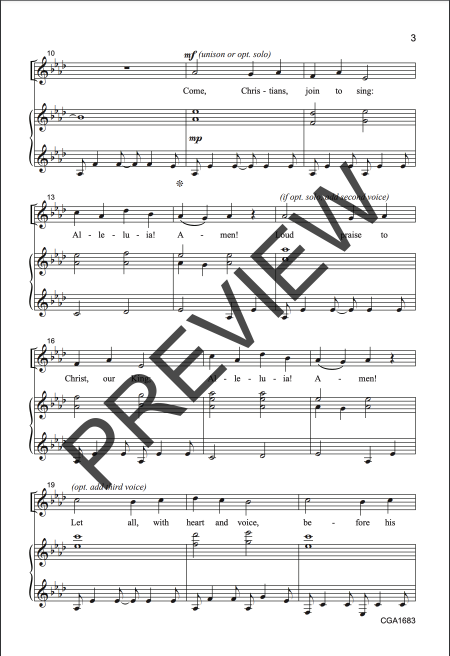 Page 2 sheet music preview page for Come, Christians, Join to Sing