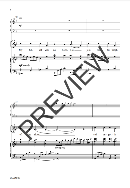 Page 4 of the sheet music preview for the unison/two-part version of Hark! The Herald Angels Sing